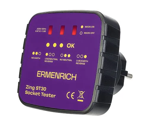 foto tester do gniazd sieciowych Ermenrich Zing ST30,  1