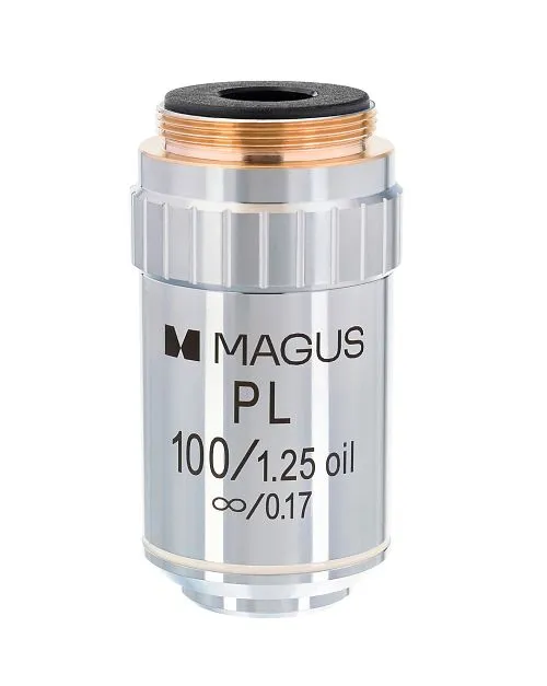 foto obiektyw planarny z korekcją do nieskończoności MAGUS MP100 OIL 100x/1,25 ∞/0,17,  1