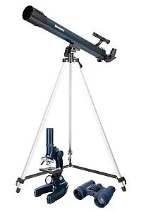 foto zestaw Levenhuk Discovery Scope 3 z książką