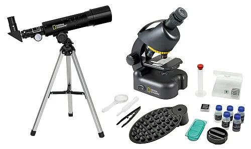 obraz zestaw Bresser National Geographic: teleskop 50/360 AZ i mikroskop 40x–640x