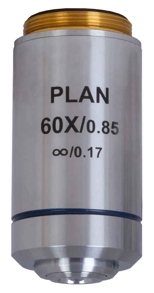 obraz obiektyw planarno-achromatyczny z korekcją do nieskończoności Levenhuk MED 60x,  1