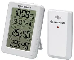 zdjęcie zegarowi MyClimate firmy Bresser z termohigrometrem, biały