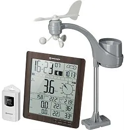 foto stacja meteorologiczna Bresser ClimaTemp XXL o wyglądzie drewna