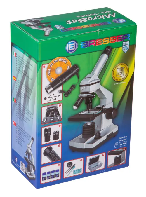 obraz mikroskop Bresser Junior 40x–1024x, bez futerału,  12