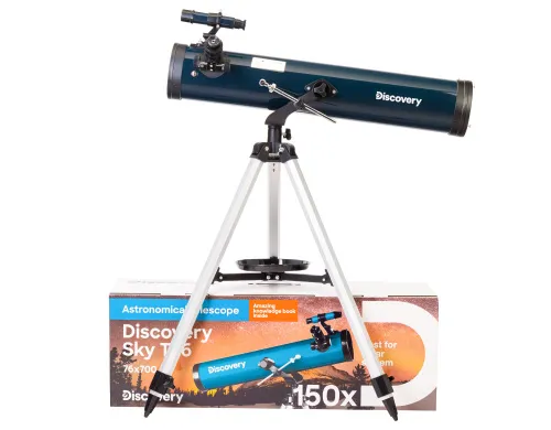 obraz teleskop Levenhuk Discovery Sky T76 z książką,  2