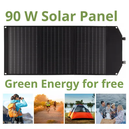 obraz przenośna ładowarka słoneczna Bresser 90 W z przyłączem USB,  2