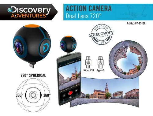 foto kamera sportowa z systemem Android Bresser Discovery Adventures HD 720°,  5