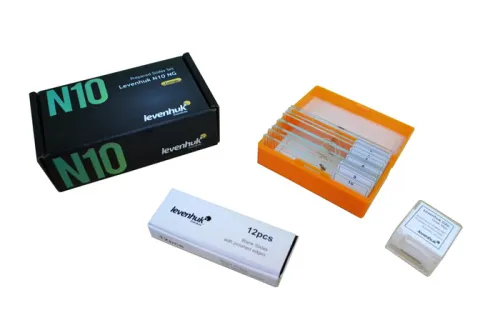 zdjęcie zestaw gotowych preparatów Levenhuk N10 NG,  2