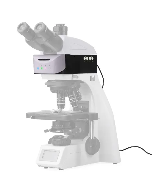 obraz przystawka epi-fluorescencyjna MAGUS Epi-FL04M LED, kostki z filtrem fluorescencyjnym B/G/UV,  12