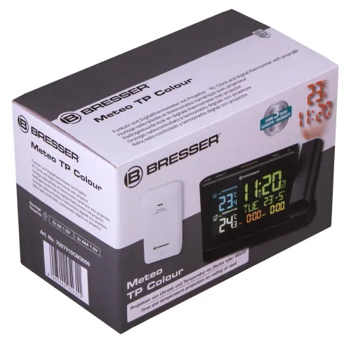 zdjęcie zegar projekcyjny Bresser z kolorowym wyświetlaczem, czarny,  11