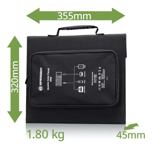 foto przenośna ładowarka słoneczna Bresser 40 W z przyłączem USB,  6