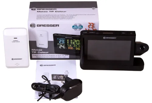 zdjęcie zegar projekcyjny Bresser z kolorowym wyświetlaczem, czarny,  2