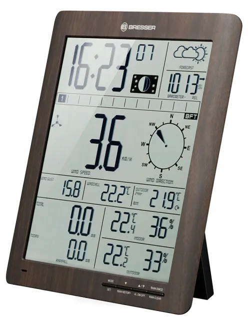 foto stacja meteorologiczna Bresser ClimaTemp XXL o wyglądzie drewna,  3