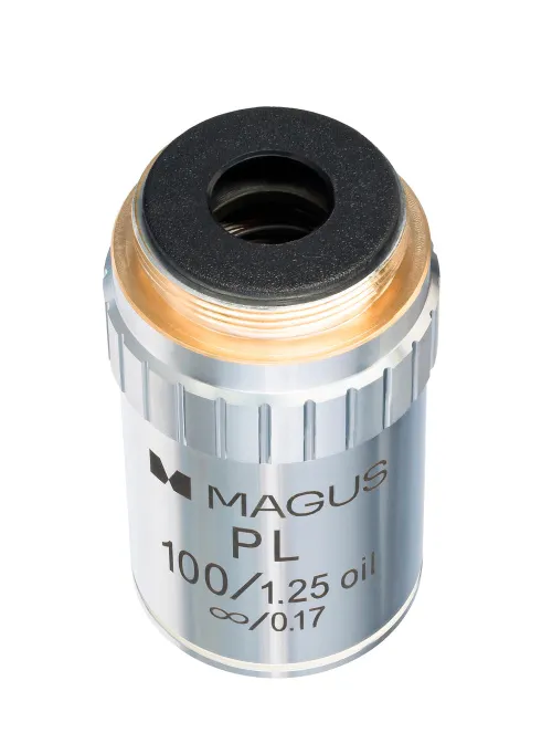 foto obiektyw planarny z korekcją do nieskończoności MAGUS MP100 OIL 100x/1,25 ∞/0,17,  4