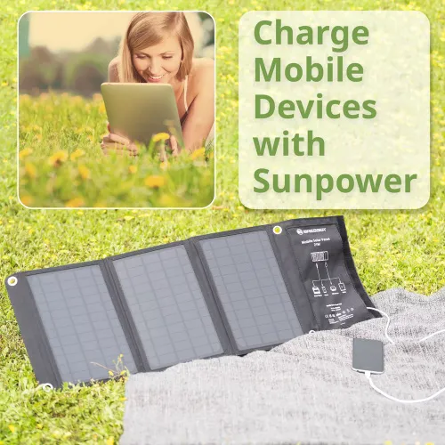 zdjęcie przenośna ładowarka słoneczna Bresser 21 W z przyłączem USB,  3