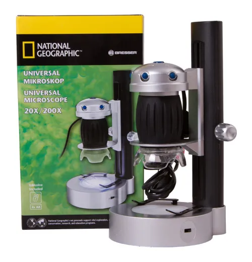 foto mikroskop cyfrowy Bresser National Geographic z portem USB i podstawką,  8