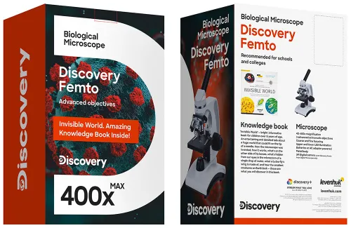 zdjęcie mikroskop cyfrowy Levenhuk Discovery Femto Polar z książką,  14