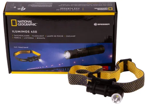 zdjęcie latarka Bresser National Geographic ILUMINOS 450 LED z mocowaniem na głowę,  10