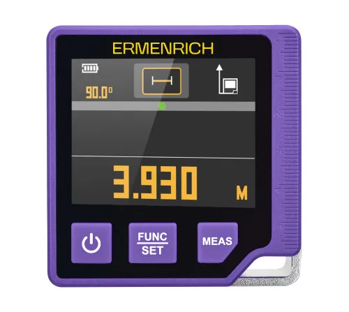 obraz poziomica cyfrowa z dalmierzem laserowym 3-w-1 Ermenrich Verk LQ60,  4