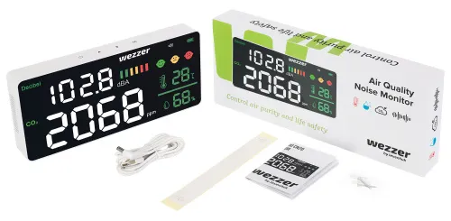 obraz czujnik jakości powietrza i poziomu hałasu Levenhuk Wezzer Air PRO CN20,  2
