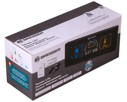 foto stacja meteorologiczna Bresser Temeo Life z kolorowym wyświetlaczem, czarna,  9