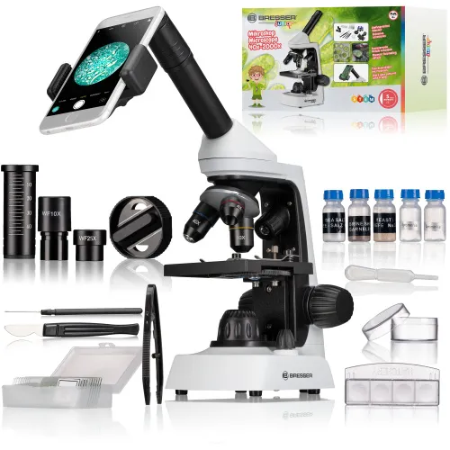 fotografia mikroskop Bresser Junior z powiększeniem 40× – 2000×,  2