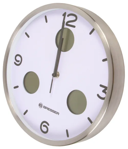 foto zegar ścienny Thermo/Hygro Optus MyTime Bresser MyTime io NX 30 cm, biały,  6