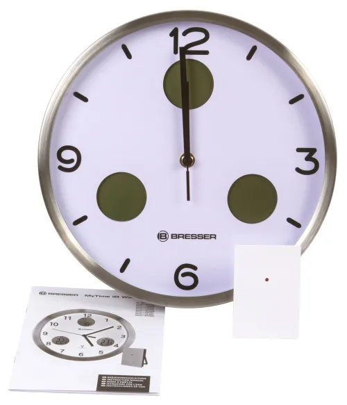 foto zegar ścienny Thermo/Hygro Optus MyTime Bresser MyTime io NX 30 cm, biały,  7