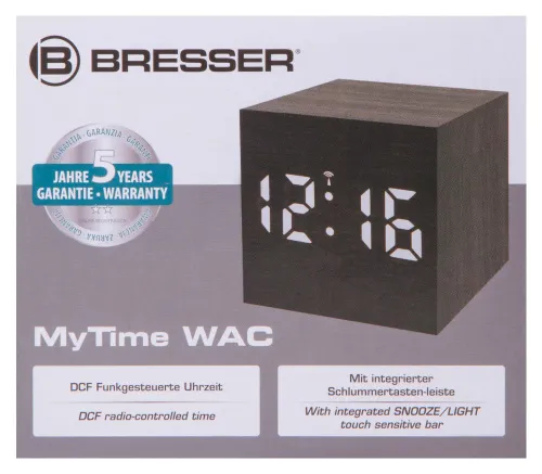 zdjęcie budzik stołowy Bresser MyTime WAC, czarny,  11
