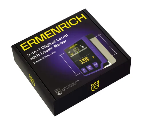 obraz poziomica cyfrowa z dalmierzem laserowym 3-w-1 Ermenrich Verk LQ60,  9