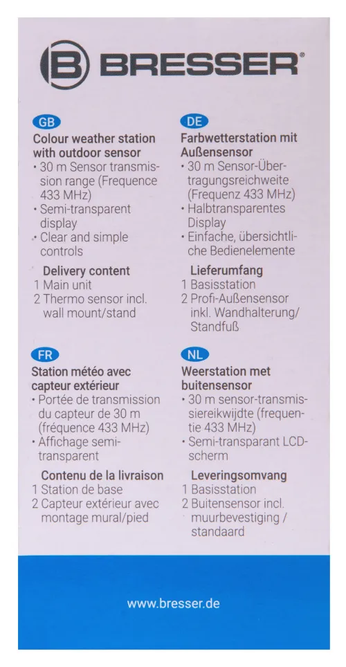 obraz stacja pogodowa Bresser RC, przezroczysta,  19