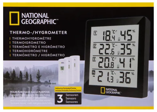 fotografia termohigrometr Bresser National Geographic dla 4 zakresów pomiarowych, czarny,  11