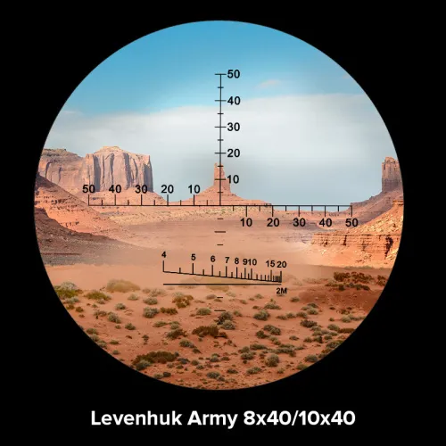 fotografia lornetka Levenhuk Army 10x40 z celownikiem,  4