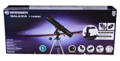 obraz teleskop Bresser Galaxia 114/900 z adapterem do smartfona,  11