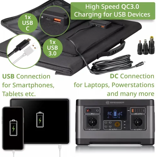 obraz przenośna ładowarka słoneczna Bresser 120 W z przyłączem USB,  7