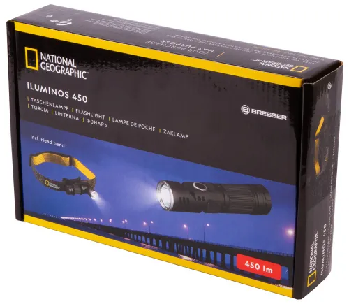 zdjęcie latarka Bresser National Geographic ILUMINOS 450 LED z mocowaniem na głowę,  11