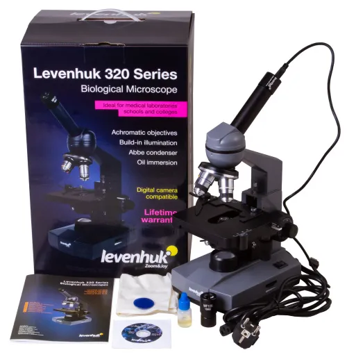 foto monokularowy mikroskop cyfrowy Levenhuk D320L BASE 3M,  2