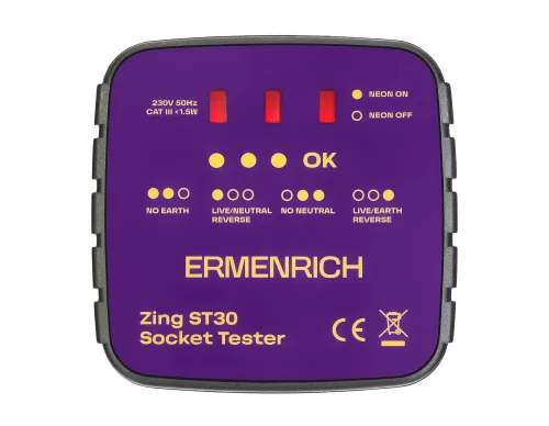 foto tester do gniazd sieciowych Ermenrich Zing ST30,  2
