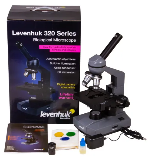 foto monokularowy mikroskop biologiczny Levenhuk 320 PLUS,  2