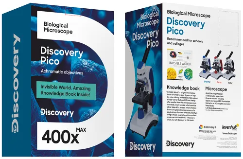 zdjęcie mikroskop cyfrowy Levenhuk Discovery Pico Polar z książką,  14