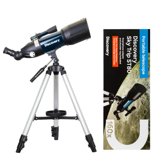 obraz teleskop Levenhuk Discovery Sky Trip ST80 z książką,  2