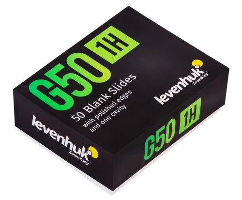 zdjęcie szkiełka podstawowe Levenhuk G50 1H z jedną łezką, 50 sztuk,  6