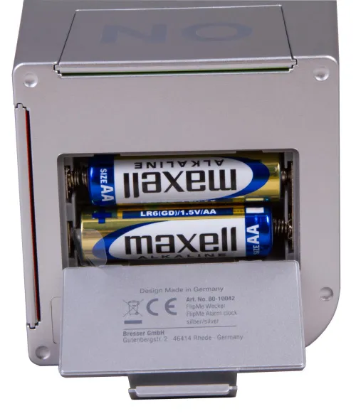 zdjęcie budzik stołowy Bresser FlipMe, srebrny,  9