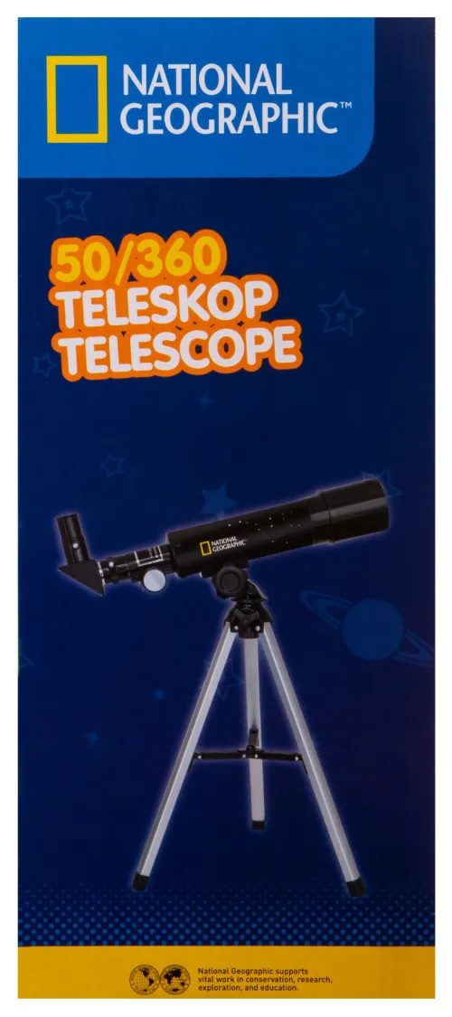 obraz zestaw Bresser National Geographic: teleskop 50/360 AZ i mikroskop 40x–640x,  24