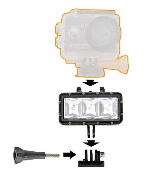 fotografia latarka Bresser WP LED do kamer sportowych,  4