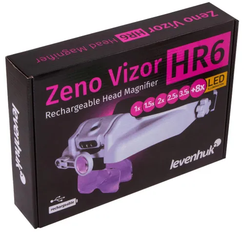 zdjęcie lupa nagłowna Levenhuk Zeno Vizor HR6 z akumulatorem,  11