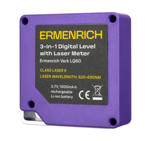 obraz poziomica cyfrowa z dalmierzem laserowym 3-w-1 Ermenrich Verk LQ60,  7