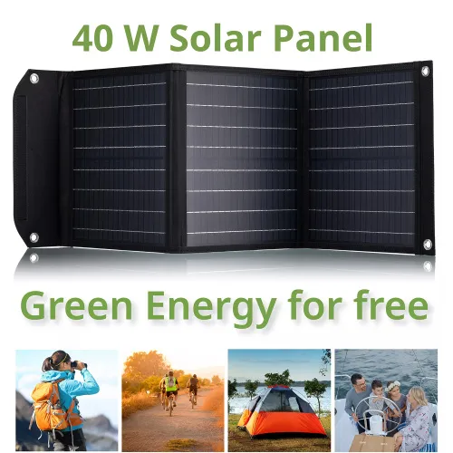 foto przenośna ładowarka słoneczna Bresser 40 W z przyłączem USB,  5