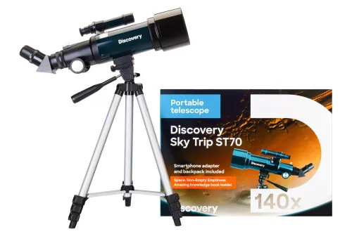 zdjęcie teleskop Levenhuk Discovery Sky Trip ST70 z książką,  2