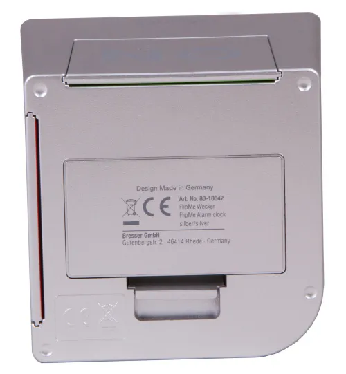 zdjęcie budzik stołowy Bresser FlipMe, srebrny,  8